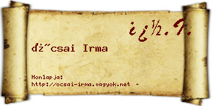 Ócsai Irma névjegykártya